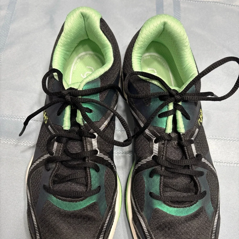 Ryka Influence Black and Lime Green Athletic Sneakers-Size 6.5 - Picture 2 of 6
